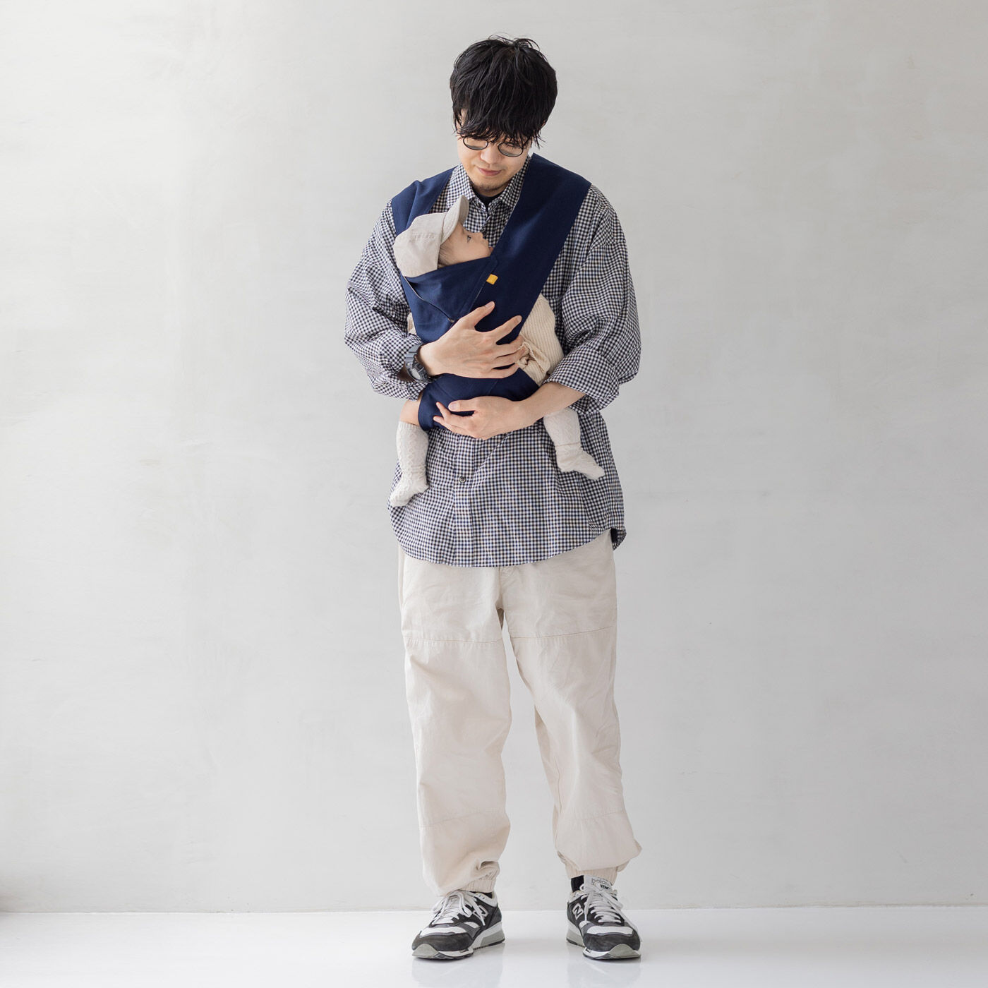 フェリシモギフトショップ|ベーシック抱っこひも　ネイビー×グレーボーダー