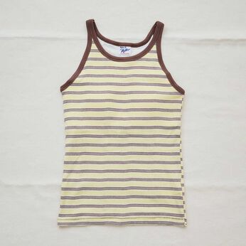 フェリシモギフトショップ | miller リブボーダーカップ付き タンクトップ　〈イエロー×ブラウン〉