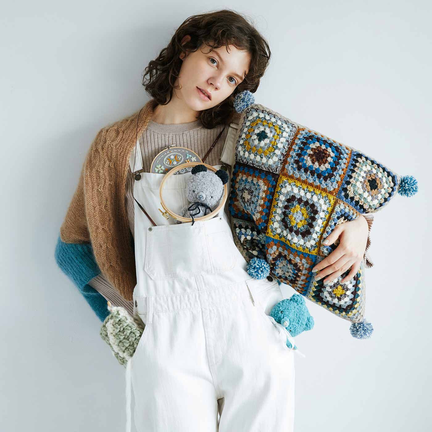 フェリシモギフトショップ|ROWAN × amuhibi はじめてさんの「着るもの」シリーズ　ふんわりカーディガン〈ベージュと青緑〉