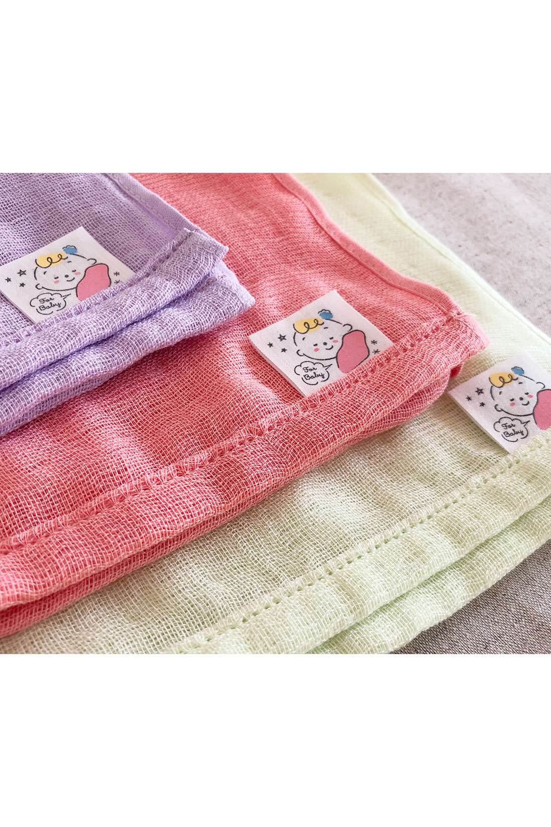 フェリシモギフトショップ|［Mama select］おぼろタオル　ベビー専用　沐浴ガーゼタオル〈ベビーグリーン〉