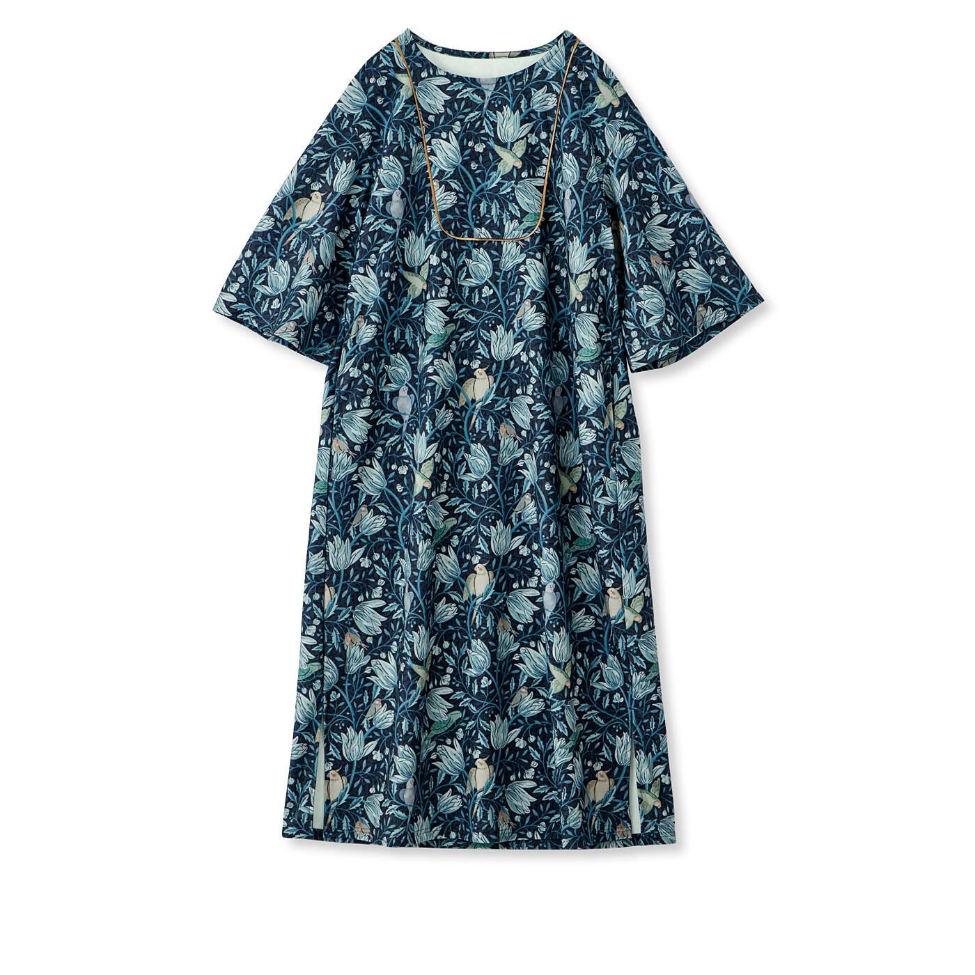フェリシモギフトショップ|6種類の小鳥が遊ぶ　六分袖ワンピース|FRONT