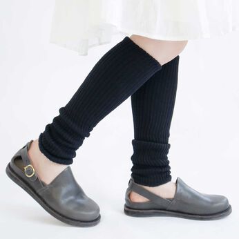 フェリシモギフトショップ | シエルスラン　二重編みレッグウォーマー４０ＢＫ