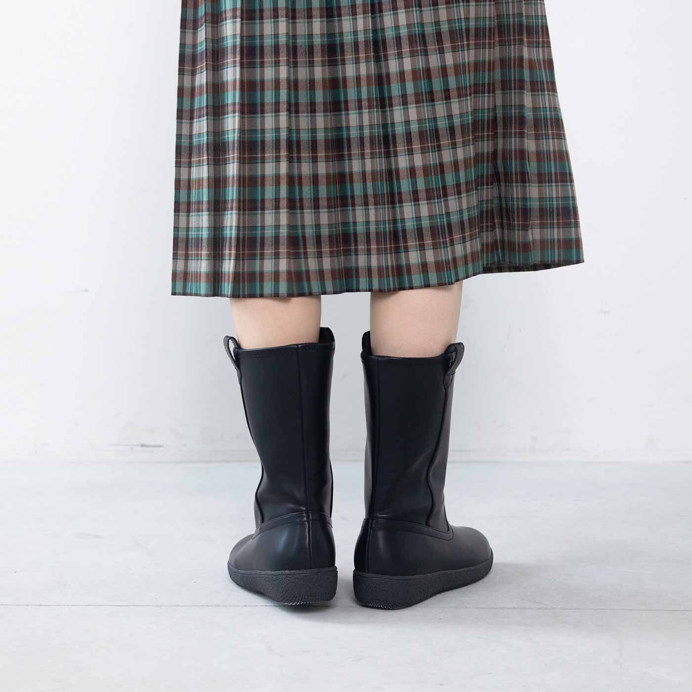 フェリシモギフトショップ|ラミプリュス 北海道の靴屋さん発 スパイクが出てくる 防水仕様ブーツ〈ブラック〉|BACK