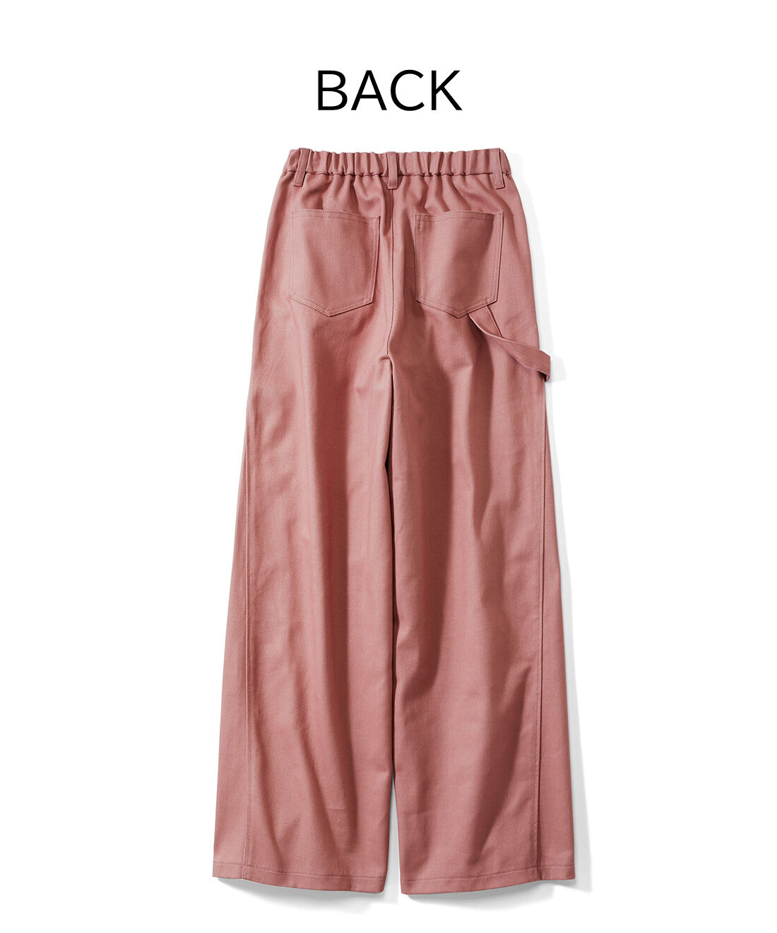 フェリシモギフトショップ|リブ　イン　コンフォート　おしりがすっきり見える　スタイルアップペインターパンツ〈チョコレートブラウン〉|ウエストは後ろゴムでらくなはき心地。ポケットの配置でヒップをスッキリ、脚長効果も実現。※お届けするカラーとは異なります。