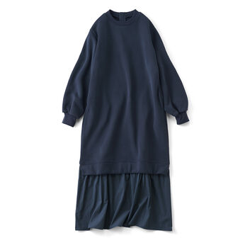 フェリシモギフトショップ | 品よい　裏起毛カットソーワンピース〈ＮＶ〉リブ