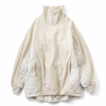 フェリシモギフトショップ | キルティングと裏起毛のチュニック〈ＩＶ〉リブイ