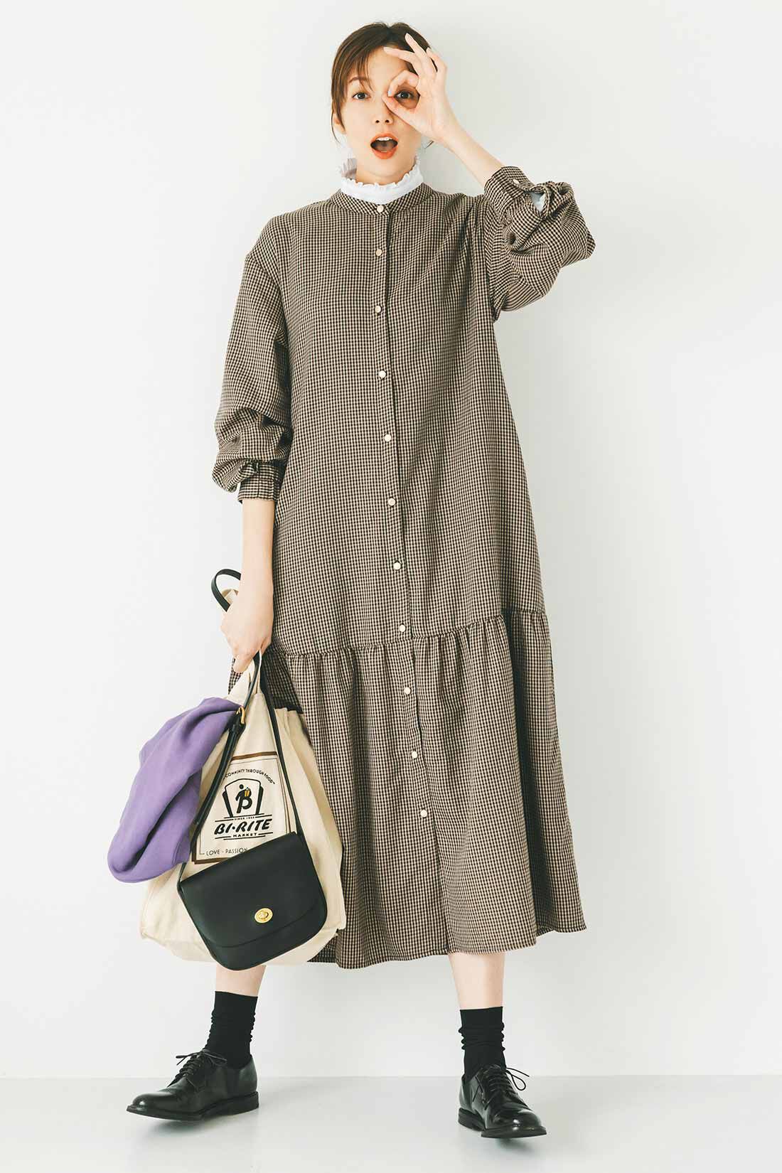 リブ イン コンフォート 人気スタイリスト 石上美津江さんとつくった カットソートップスとニットベストのセット〈ホワイト＆アイボリー〉|トップスのみ着用