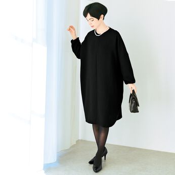 フェリシモギフトショップ | コクーンワンピース〈フォーマルブラック〉