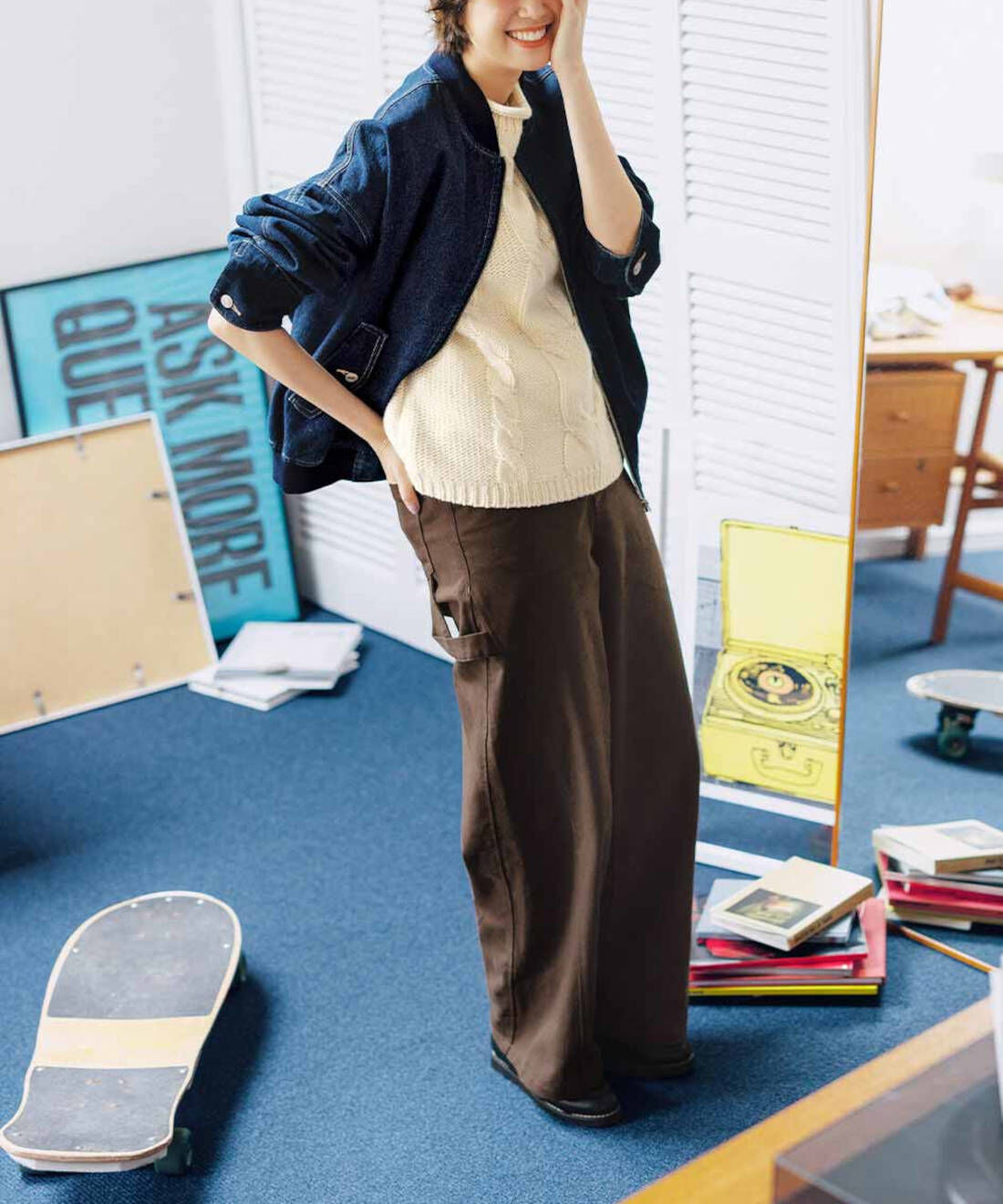 フェリシモギフトショップ|リブ　イン　コンフォート　おしりがすっきり見える　スタイルアップペインターパンツ〈チョコレートブラウン〉