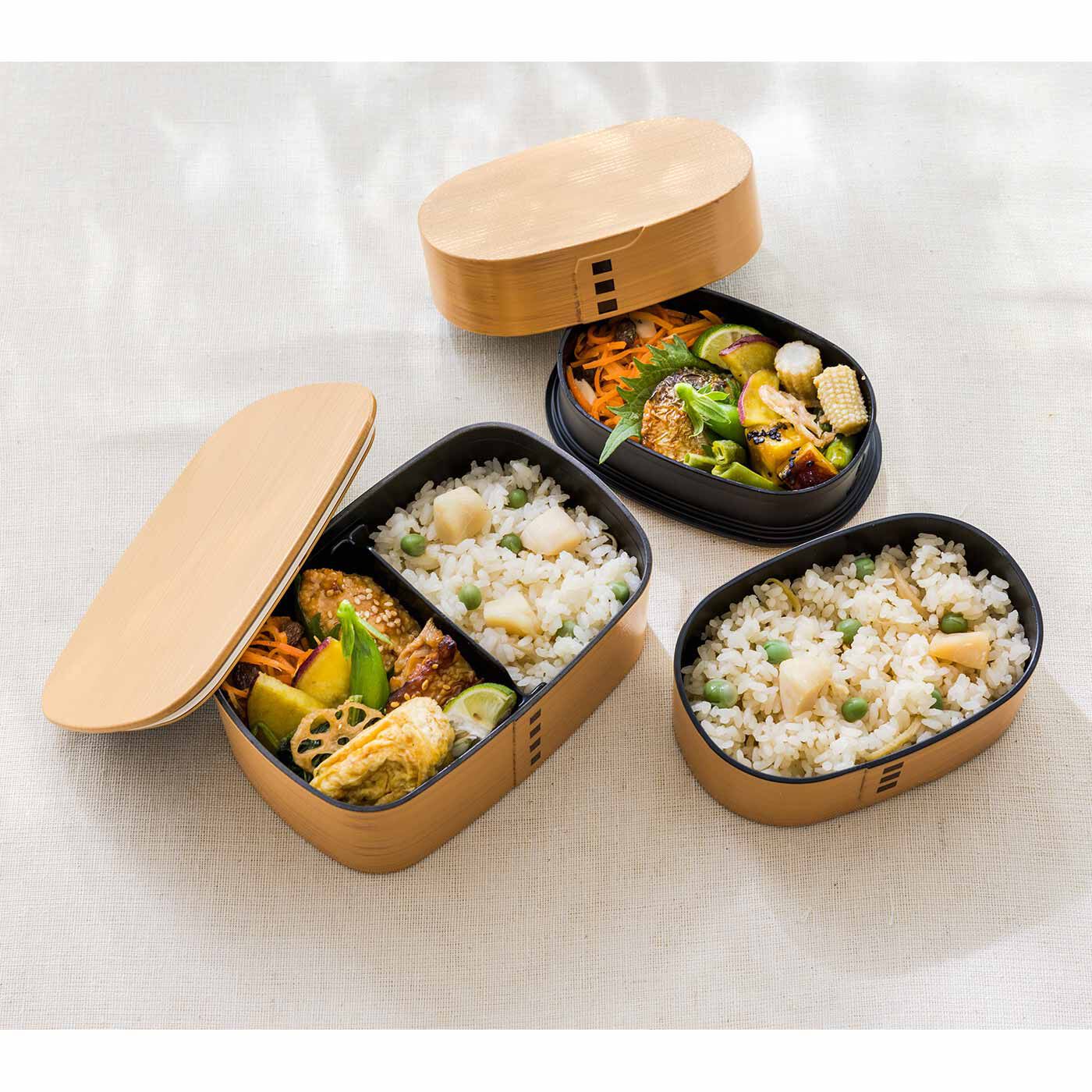 フェリシモギフトショップ|ラミプリュス　趣深くて扱いやすい　レンジ・食洗機対応のまげわっぱ風弁当箱700ml〈一段タイプ〉