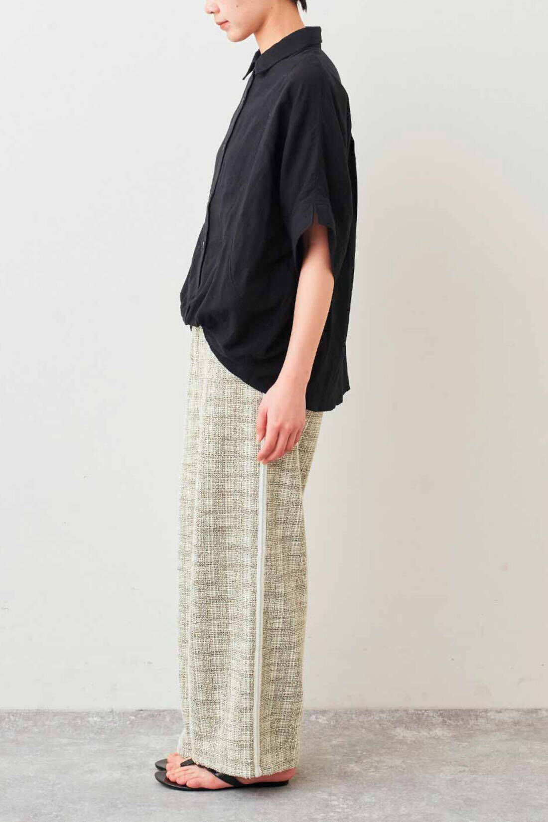 フェリシモギフトショップ|リブ　イン　コンフォート　ツイード見えでクラスアップ　らくちんカットソーパンツ〈アイボリー〉