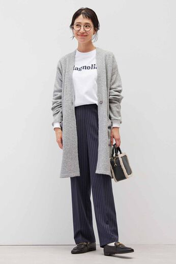  | あたたかなロングカーディガン〈ＧＹ〉リブイン