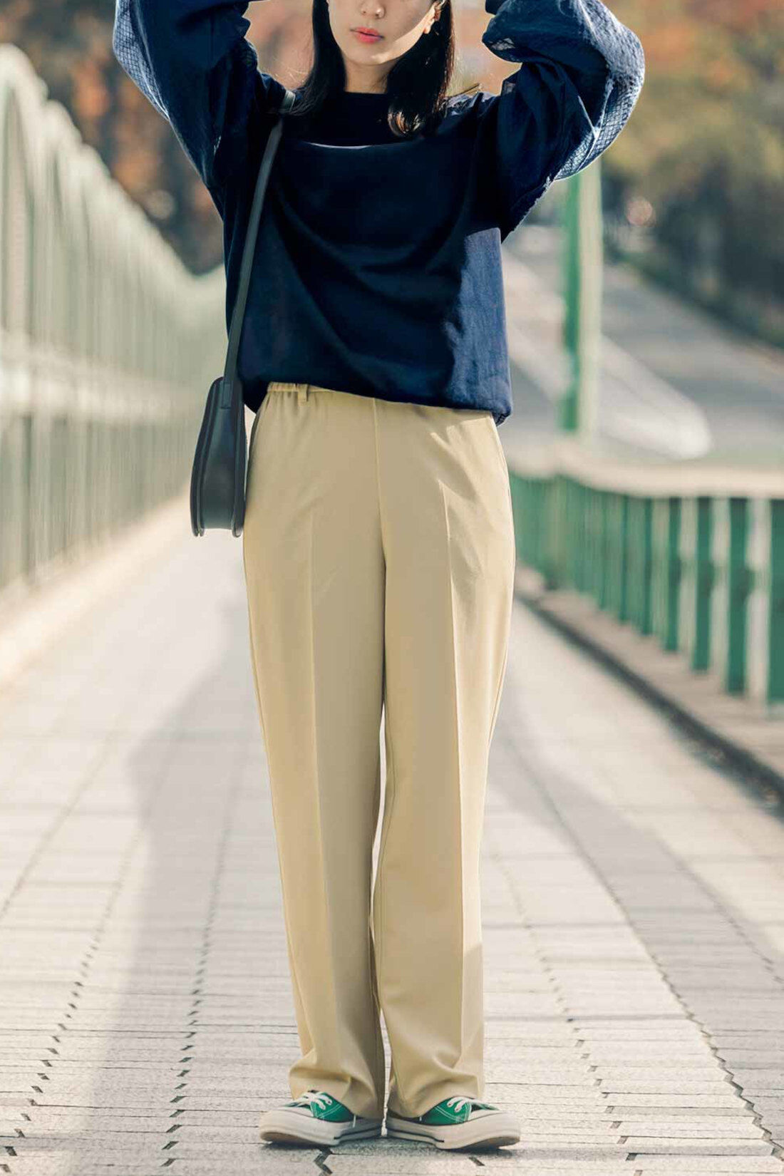 フェリシモギフトショップ|リブ イン コンフォート　オンでもオフでも週7活躍！ きれいだねパンツ〈ワイドストレート〉〈ベージュ〉