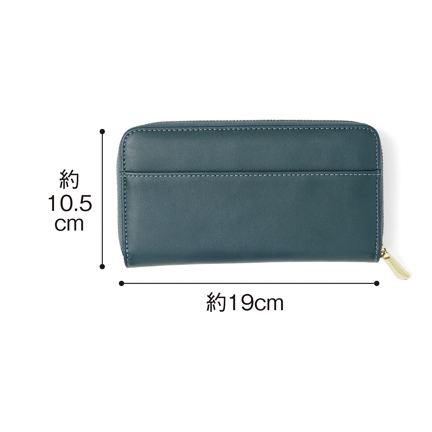 フェリシモギフトショップ|福を呼ぶハチワレ猫とミモザの型押し長財布|BACK　サッと出し入れできるオープンポケット。