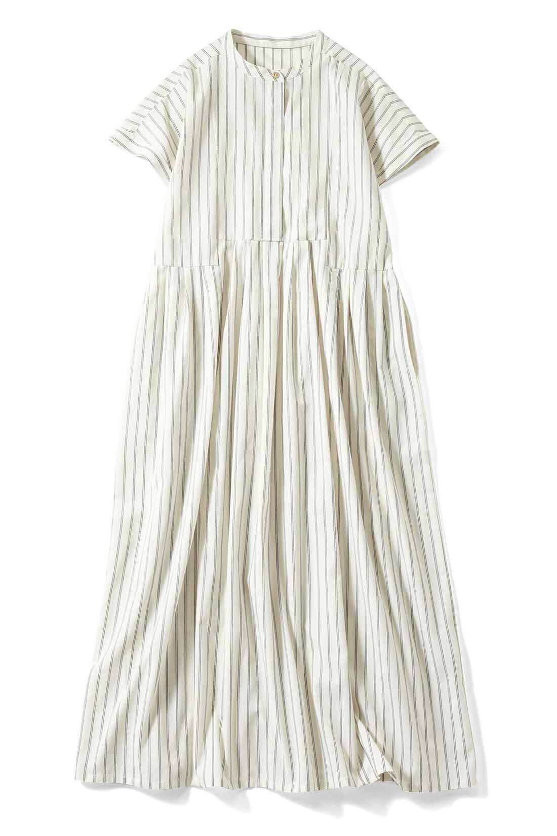 フェリシモギフトショップ|リブ イン コンフォート 栞里ちゃんとつくった 大人のドラマティックワンピース〈ホワイトストライプ〉