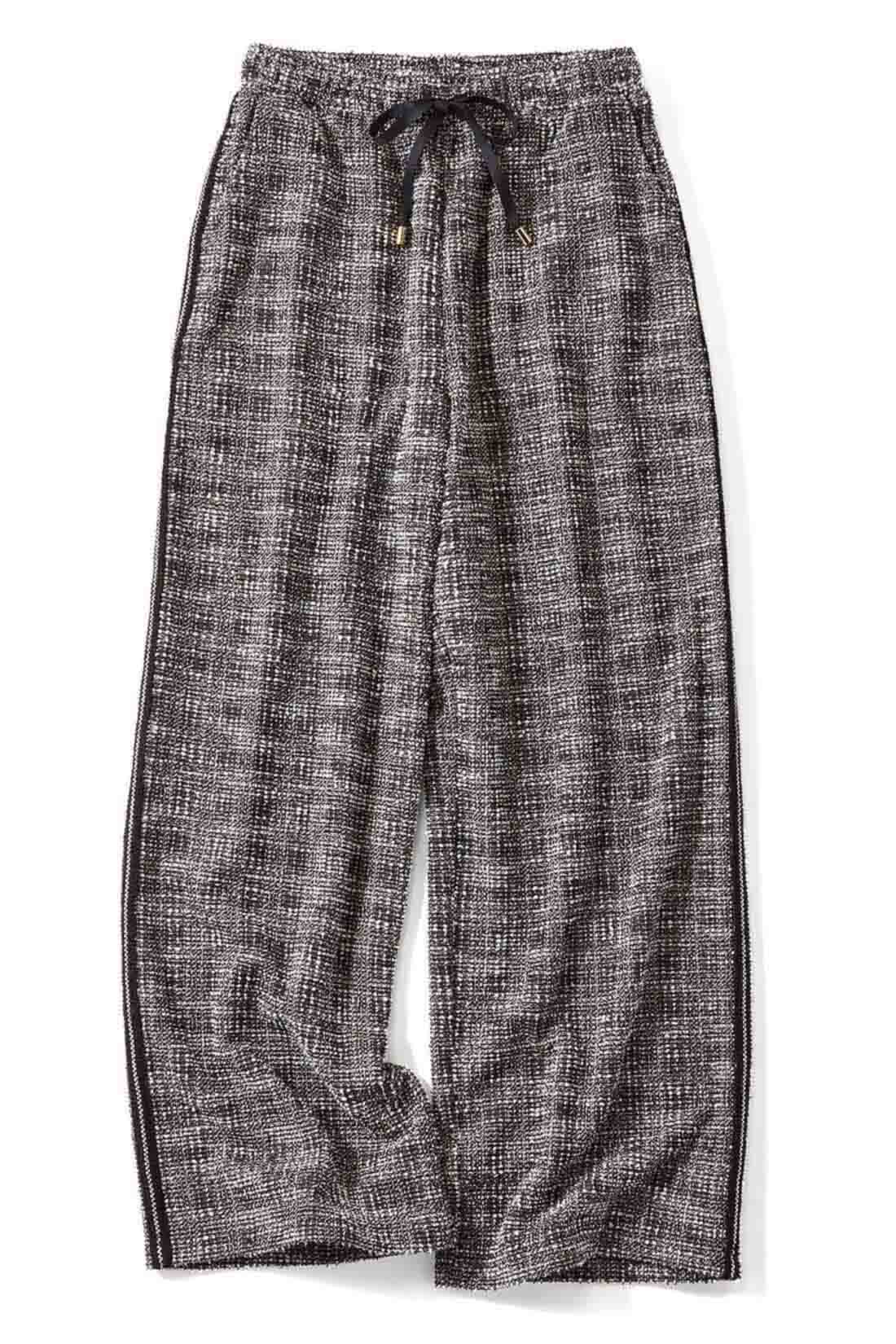 フェリシモギフトショップ|リブ　イン　コンフォート　ツイード見えでクラスアップ　らくちんカットソーパンツ〈ブラック〉