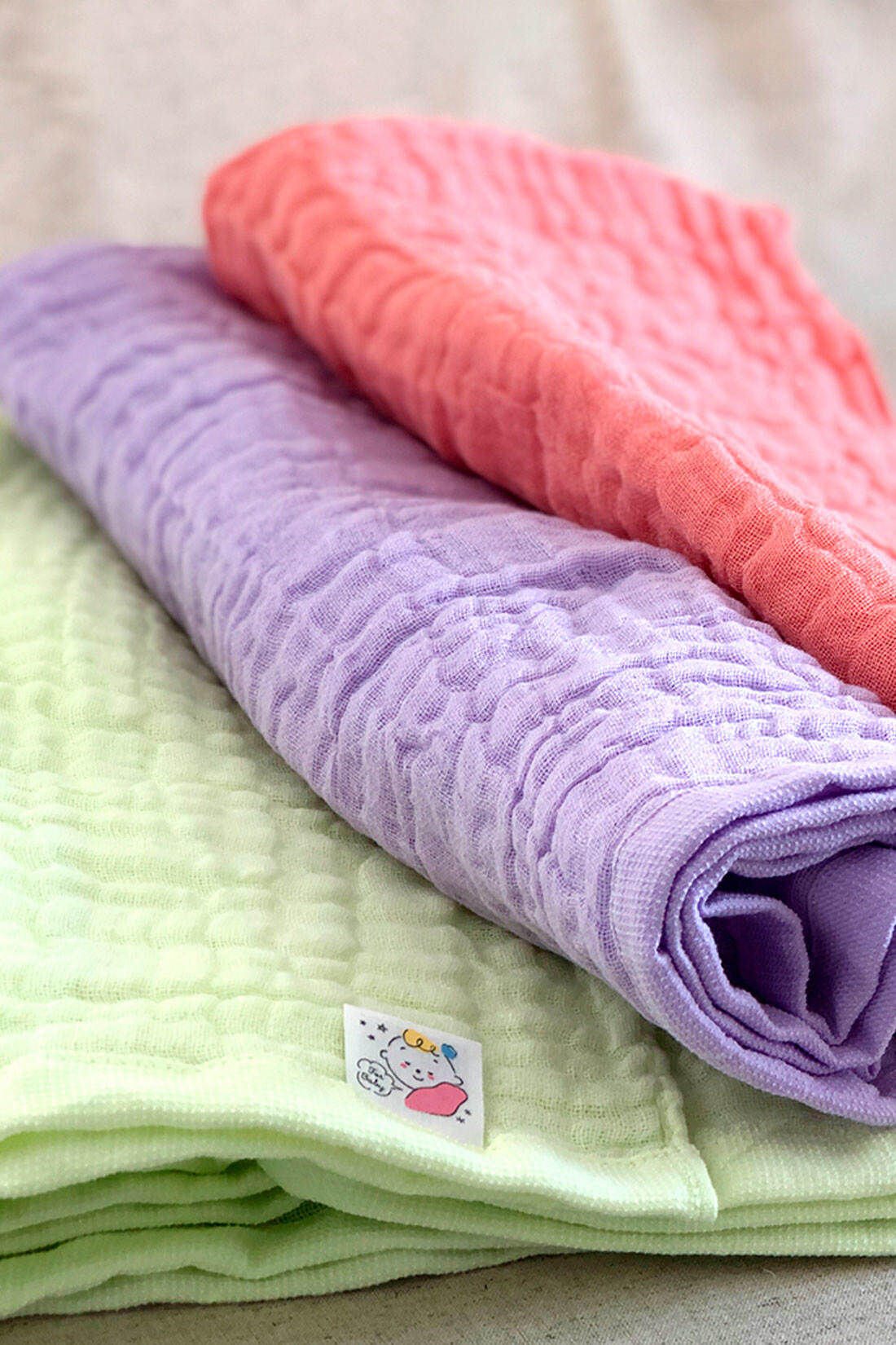 フェリシモギフトショップ|［Mama select］おぼろタオル　ベビー専用　おくるみタオル〈ベビーグリーン〉