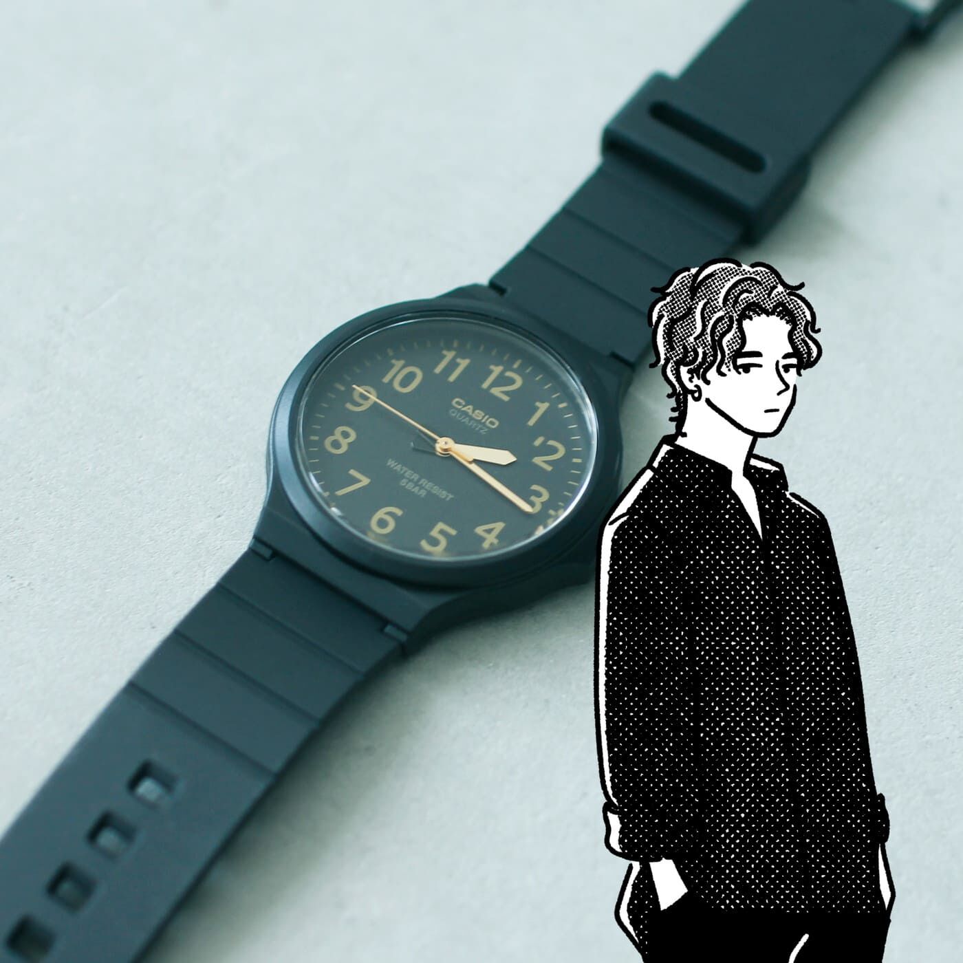 フェリシモギフトショップ|このごろ meets CASIO 推しカシ　しっとりムーンライトボーイ〈MW-240-1B2JH〉|日常生活はもちろん、水仕事や水泳などでも着用できる5気圧防水