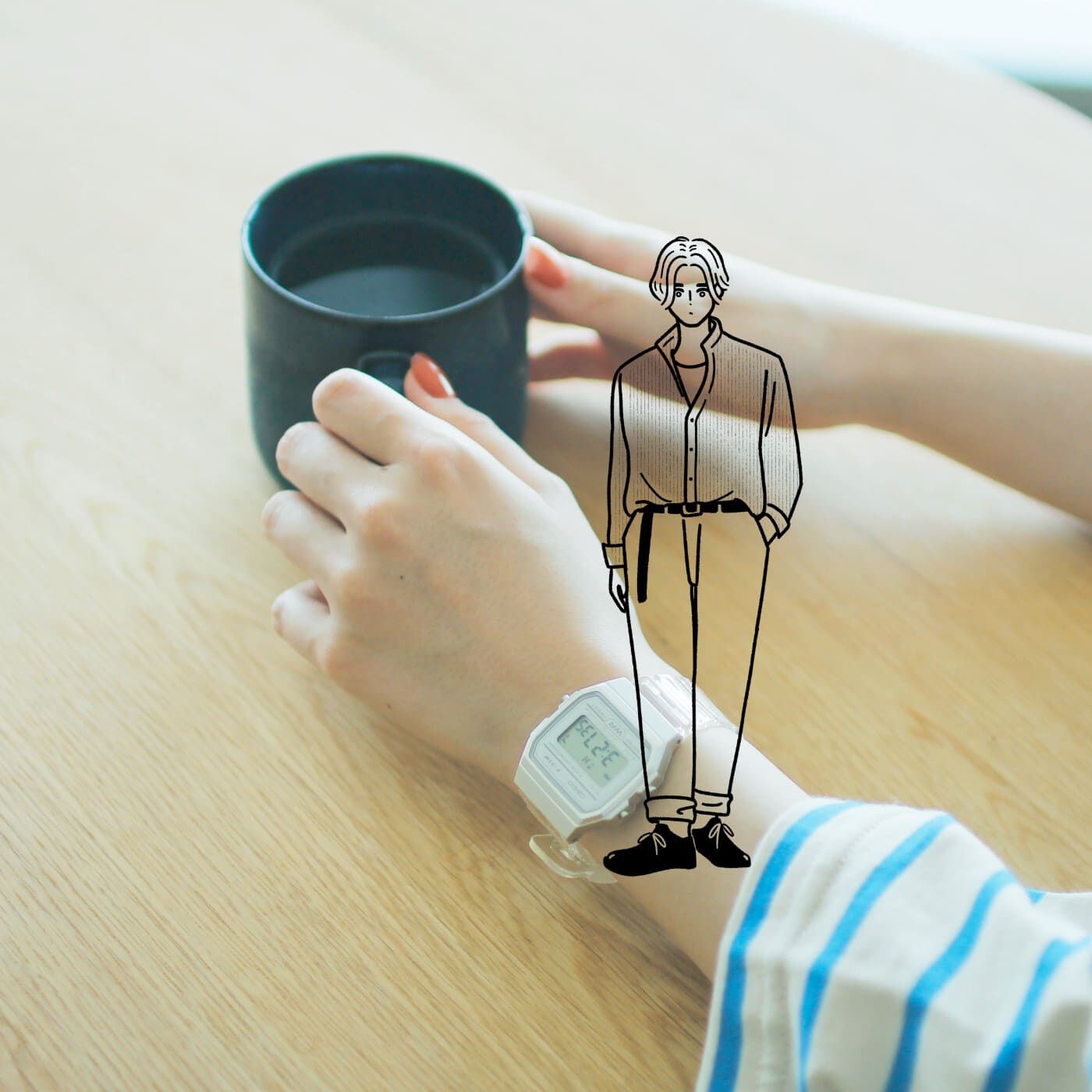 フェリシモギフトショップ|このごろ meets CASIO 推しカシ　儚（はかな）げなクリオネボーイ〈F-91WS-7JH〉