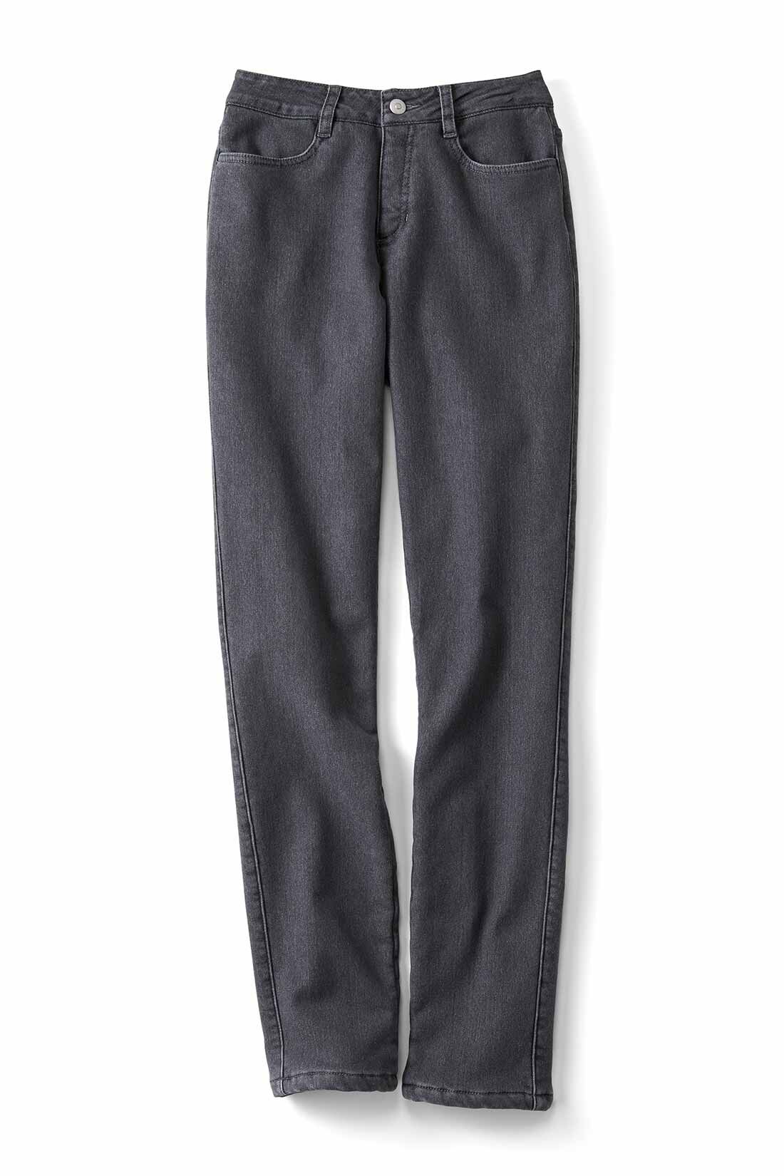 フェリシモギフトショップ|リブ イン コンフォート　ぬくぬくでしあわせ あったかすっきり裏ボアパンツ〈グレーデニム〉|グレーデニム