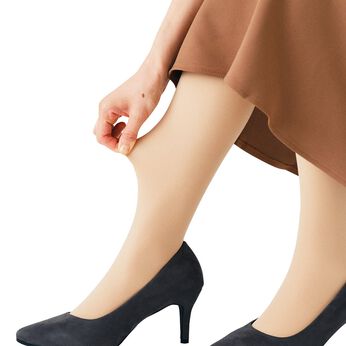 フェリシモギフトショップ | 寒がりさんの救世主！裏ボア素肌見えタイツベージュ
