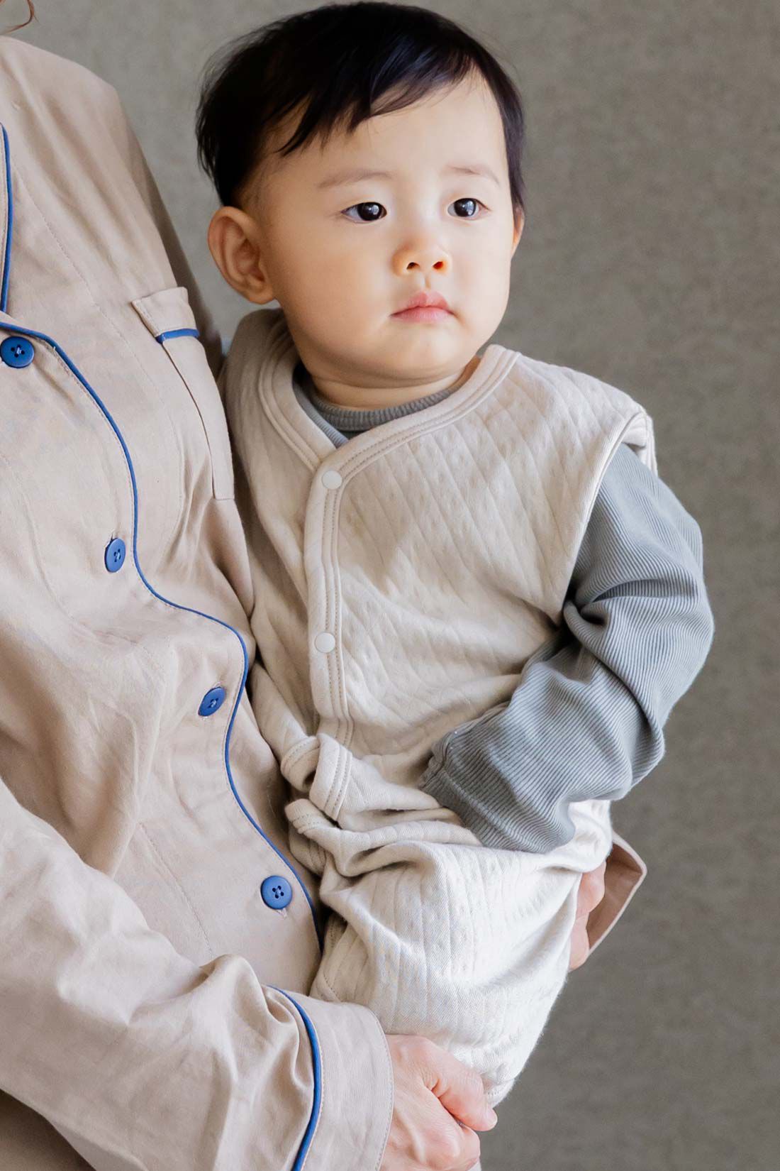 フェリシモギフトショップ|［Mama select］SOWAN　キルティングカットソーで肌心地やわらかなスリーパー〈ミルクベージュ〉