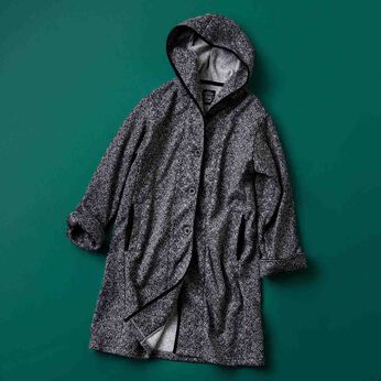 フェリシモギフトショップ | 裏起毛フードカットコートヘリンボＢＫ　リブイン