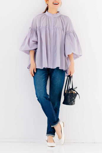 フェリシモギフトショップ | 大人フリルブラウス〈ＰＵ〉リブイン