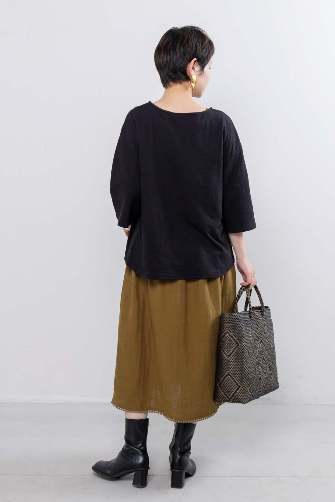 mensha!［メンシャ！］|mensha!　カットソー＆ダブルガーゼ カップ付きノースリーブワンピースの会|スタッフ身長：157cm　着用サイズ：M
