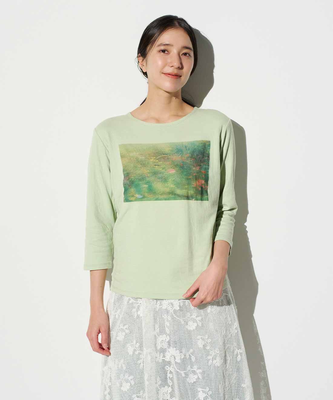 mensha!［メンシャ！］|mensha! ×フォトグラファー永瀬沙世さん オーガニックコットンTシャツ＆チュールトップスセット by LOVE＆PEACE PROJECT〈ミント×ピンクベージュ〉