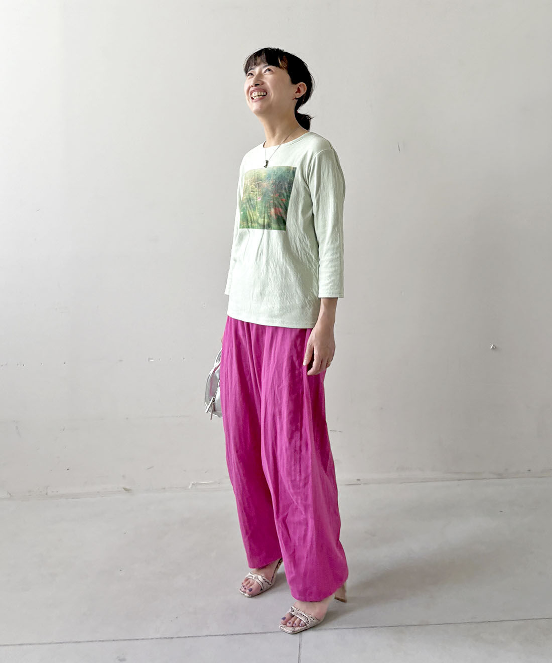 mensha!［メンシャ！］|mensha! ×永瀬沙世さんTシャツ＆チュールセットのコーディネート|モデル身長：154cm 着用サイズ：M