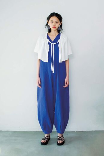 mensha!［メンシャ！］ | ガーゼでドレスアップオールインワン〈サファイアブルー〉