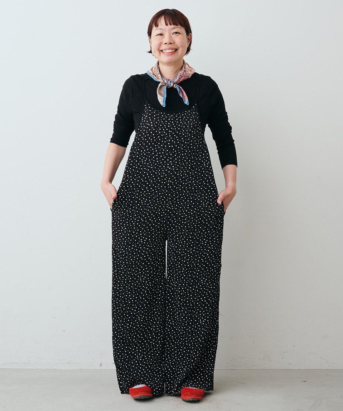 Live in  comfort|リブ イン コンフォート 驚くほどの伸びやかさでとってもらくちんなプリーツ素材のオールインワン