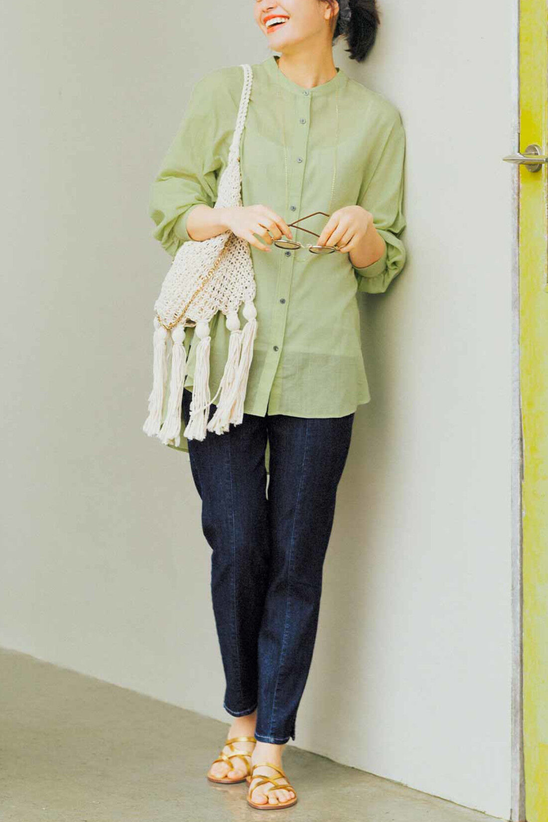 Live in comfort［リブインコンフォート］|リブ イン コンフォート   暑い日も涼やかで心地いい！ すっきりちょうどいいデニムパンツ〈ダークブルー〉