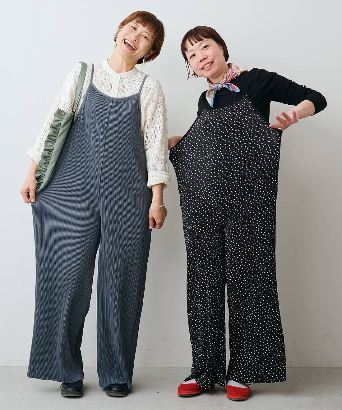 Live in  comfort|リブ イン コンフォート 驚くほどの伸びやかさでとってもらくちんなプリーツ素材のオールインワン