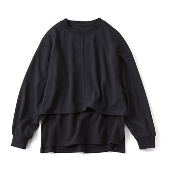 Live in  comfort | 重ね着カットソートップスセット〈ＢＫ〉リブイン