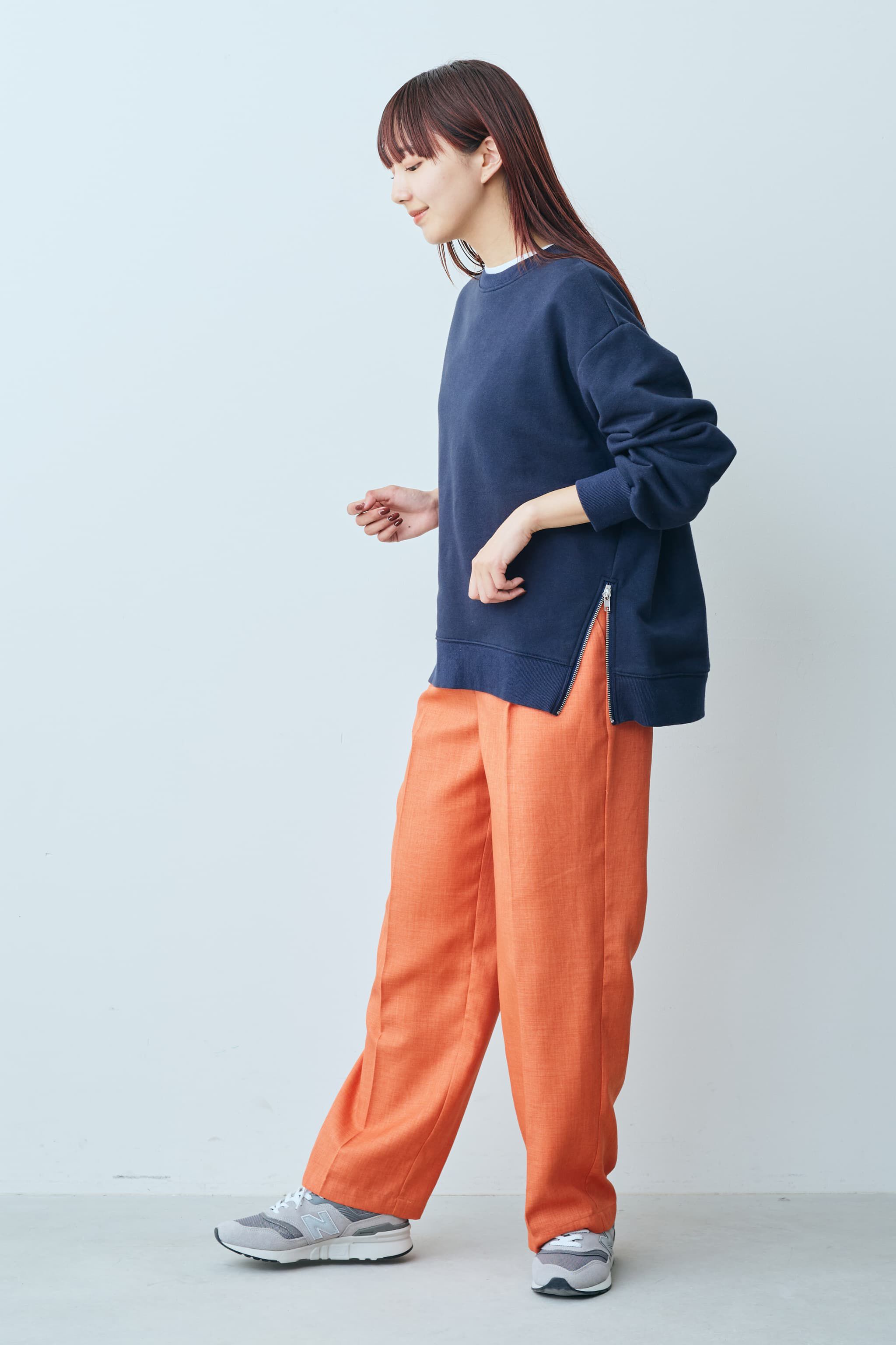 Live in comfort［リブインコンフォート］|リブ イン コンフォート　Ｌｉｖｅ　Ｌｏｖｅ　ＣｏｔｔｏｎⓇプロジェクト　大人っぽく着られる　すそファスナースウェットトップス 〈ネイビー〉