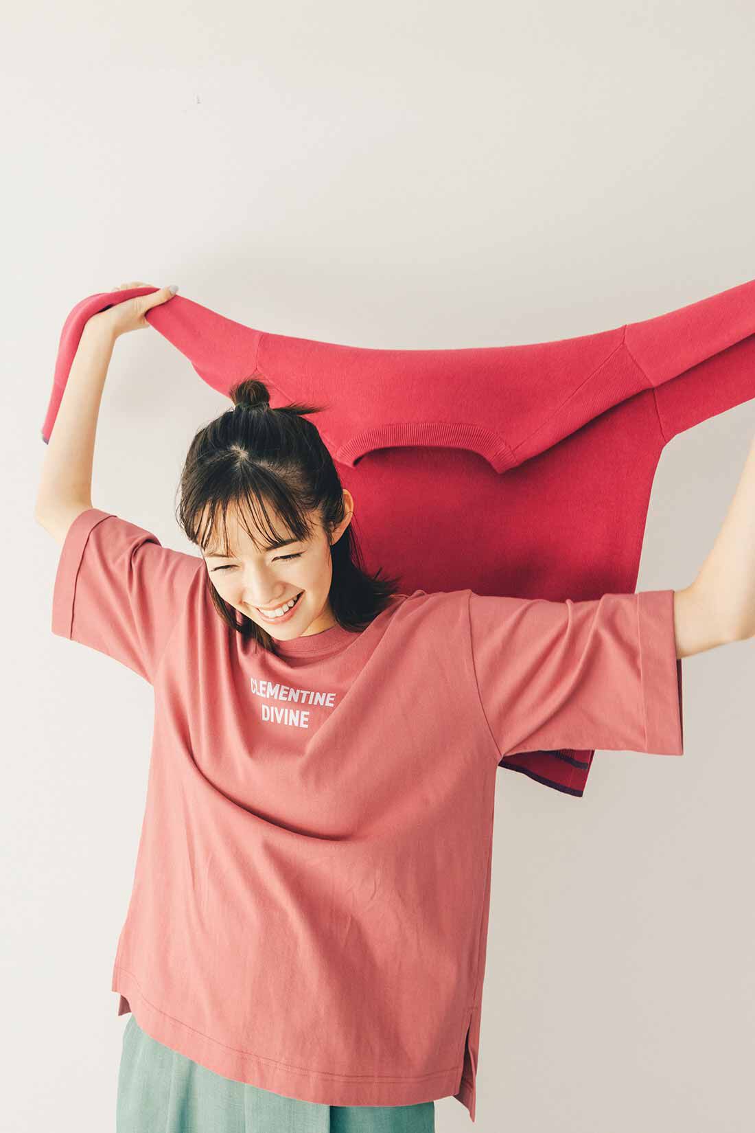 Live in  comfort|リブ イン コンフォート×500色の色えんぴつコラボ トルコオーガニックコットン五分袖Tシャツ【まとめ買いキャンペーン】