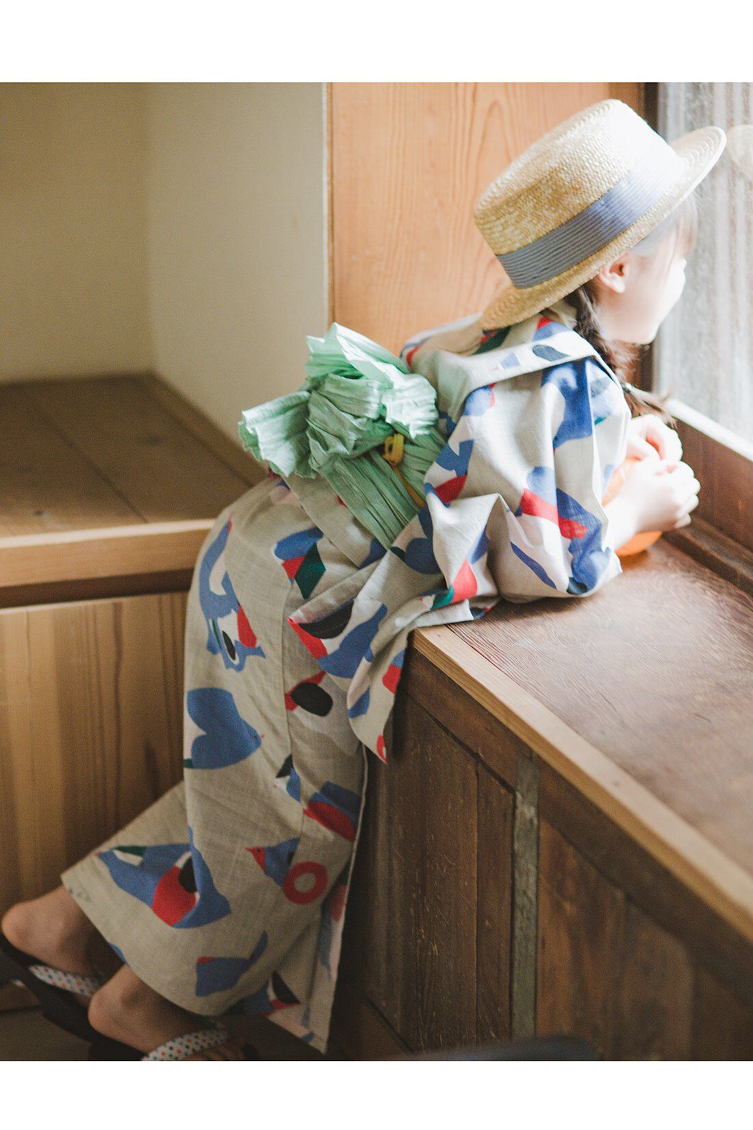 Live in  comfort|京都Subikiawa食器店さんとつくった 風船鳥柄の浴衣（ゆかた）|身長：104cm/着用サイズ：1