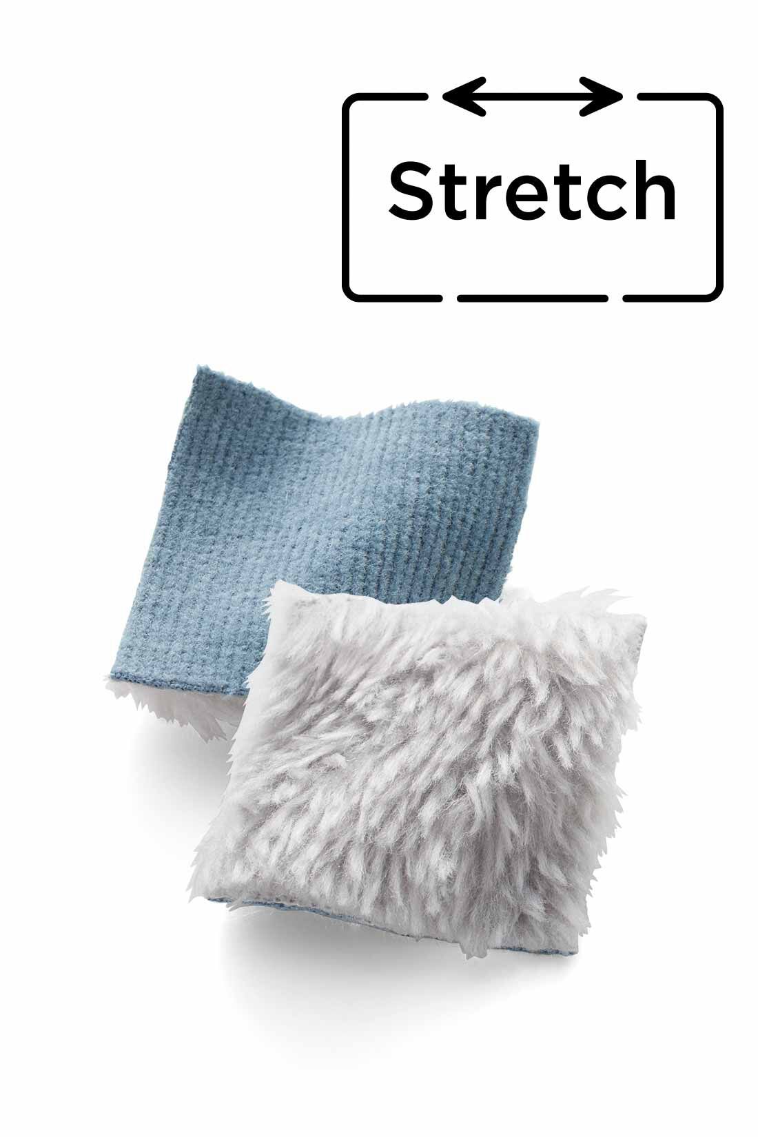Live in  comfort|リブ イン コンフォート　ぬくぬくでしあわせ　あったかすっきり裏ボアパンツ〈デニム〉|ググッと伸びやかなストレッチ素材にボアをボンディング。毛布に包まれるような暖かさです。