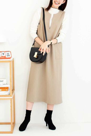 Live in  comfort | コットン混のぽこぽこトップス　リブ