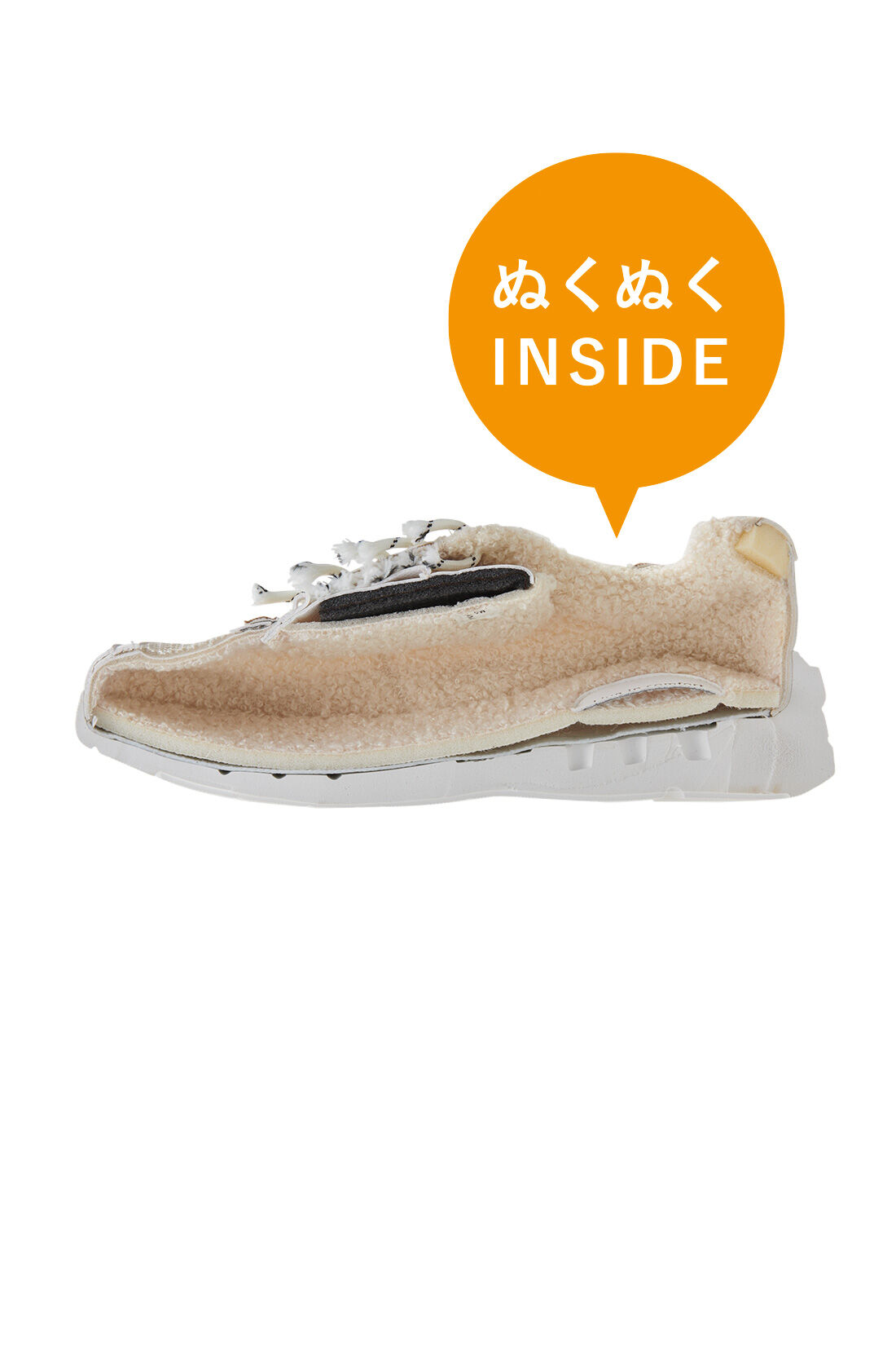 Live in  comfort|リブ イン コンフォート 軽くて歩きやすい 内側くるくるボアのあったかスニーカー【まとめ買いキャンペーン】|内側は、つま先までみっしり全面くるくるボア遣い。クッション性のあるインソールもボア仕様で、足裏もぬくぬく。