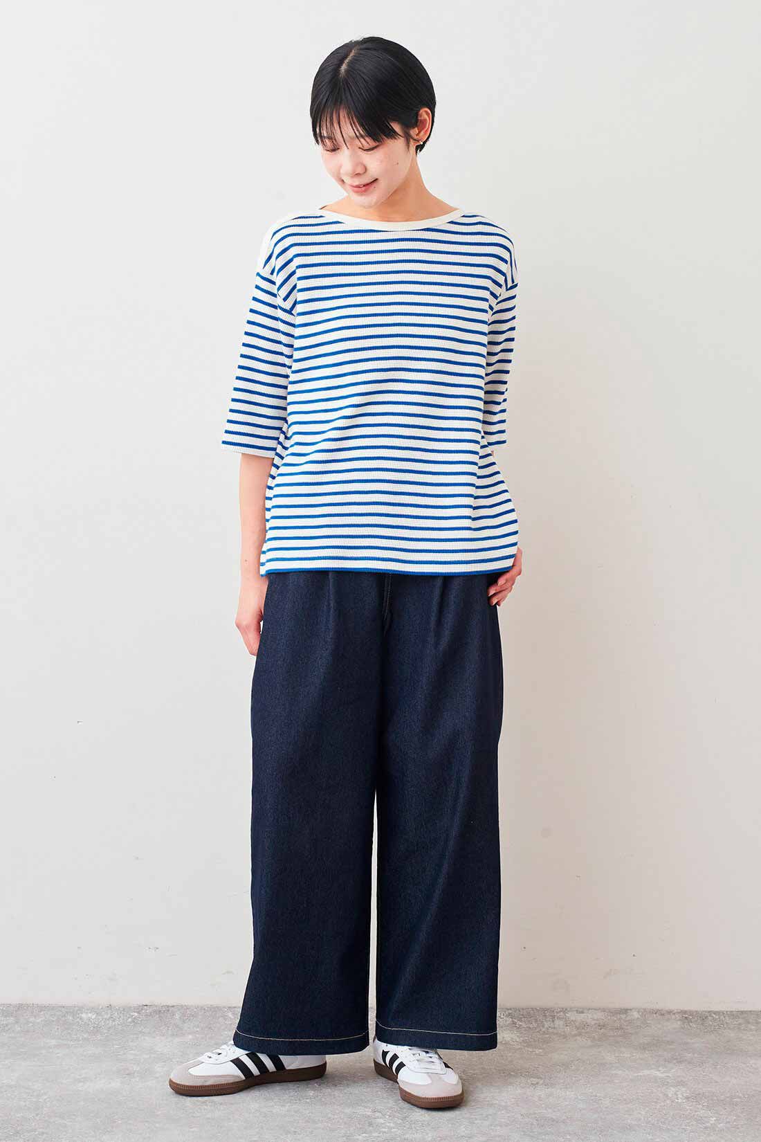 Live in comfort［リブインコンフォート］|リブ イン コンフォート Live love cotton（R）プロジェクト 肌心地やわらかな 大人ボーダーワッフルトップスの会