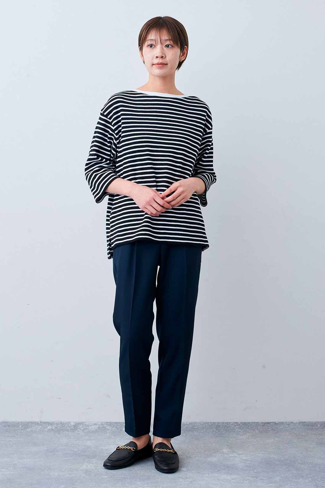 Live in comfort［リブインコンフォート］|リブ イン コンフォート Live love cotton（R）プロジェクト 肌心地やわらかな 大人ボーダーワッフルトップスの会
