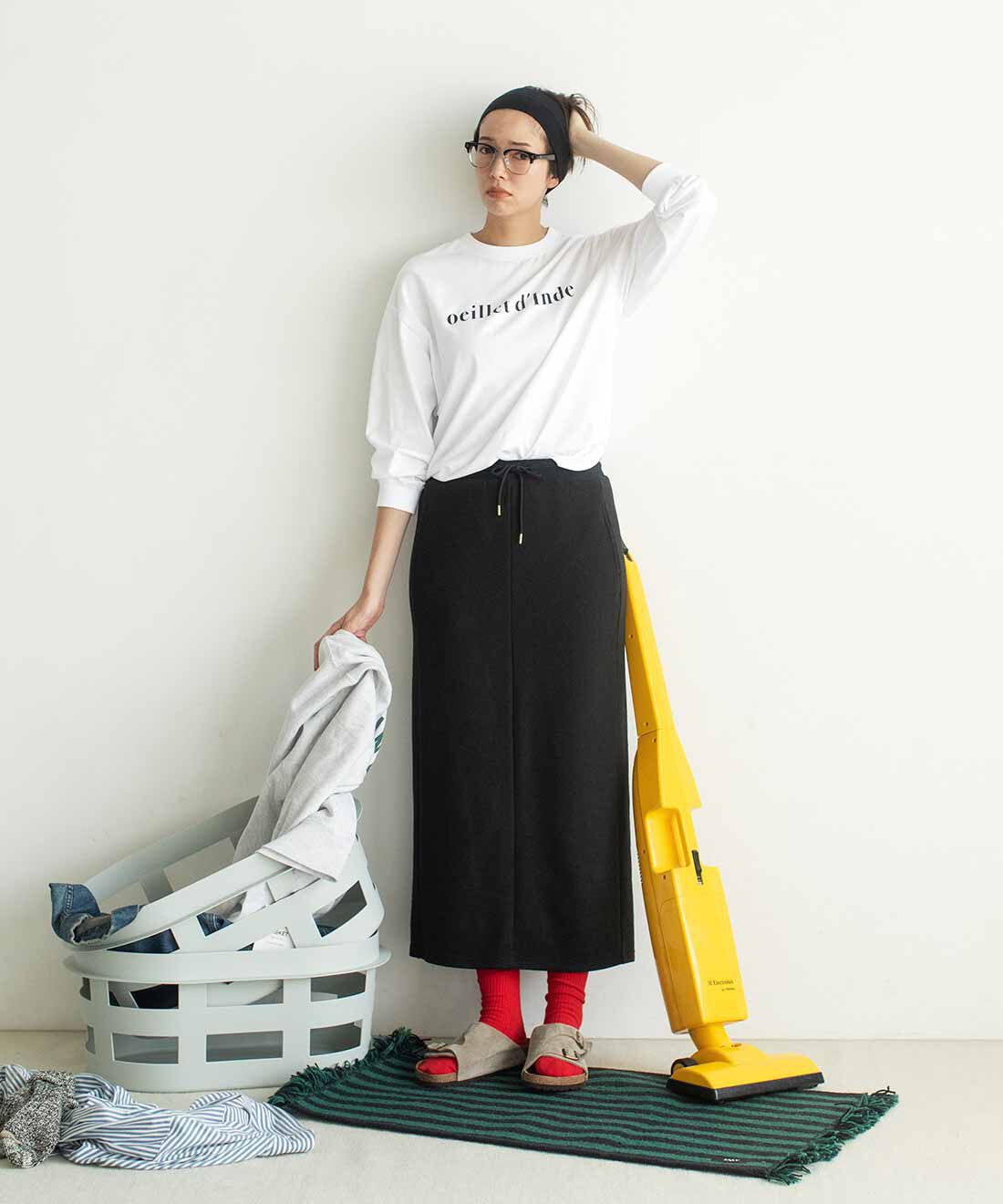 Live in  comfort|リブ イン コンフォート 外でも家でも極上の暖かさ！ リラックス裏ボアカットソーロングスカート