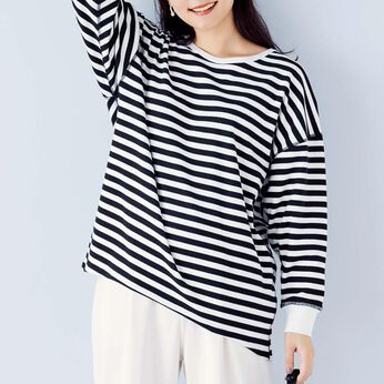 Live in  comfort | やわらか伸びやかボーダートップス