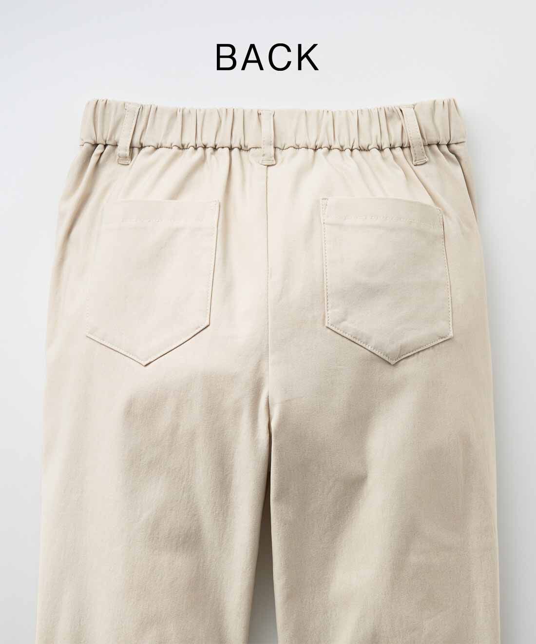 Live in comfort［リブインコンフォート］|リブ イン コンフォート まるではいてないみたい!? ふんわり裏微起毛になった スーパー伸び軽テーパードパンツの会|ポケット付きで安心感◎。ウエストはフロントフラットな総ゴム仕様。