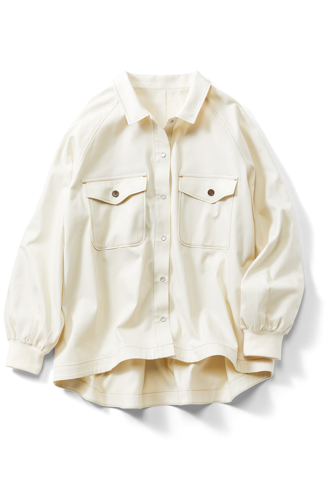 Live in comfort［リブインコンフォート］|リブ イン コンフォート ばさっとはおれる 軽やかコットンシャツジャケット〈オフホワイト〉|オフホワイト
