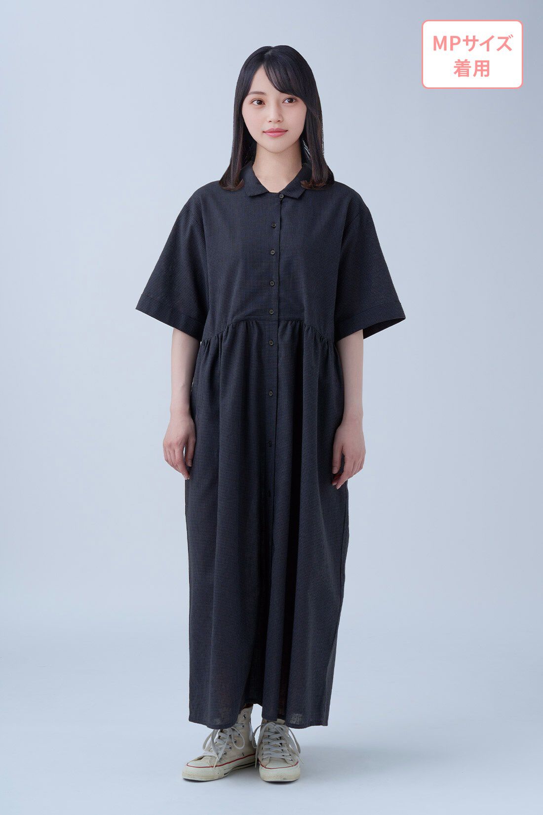 Live in comfort［リブインコンフォート］|リブ イン コンフォート 人気スタイリスト 石上 美津江さんとつくった 麻混上品ワンピース〈ブルーチェック〉