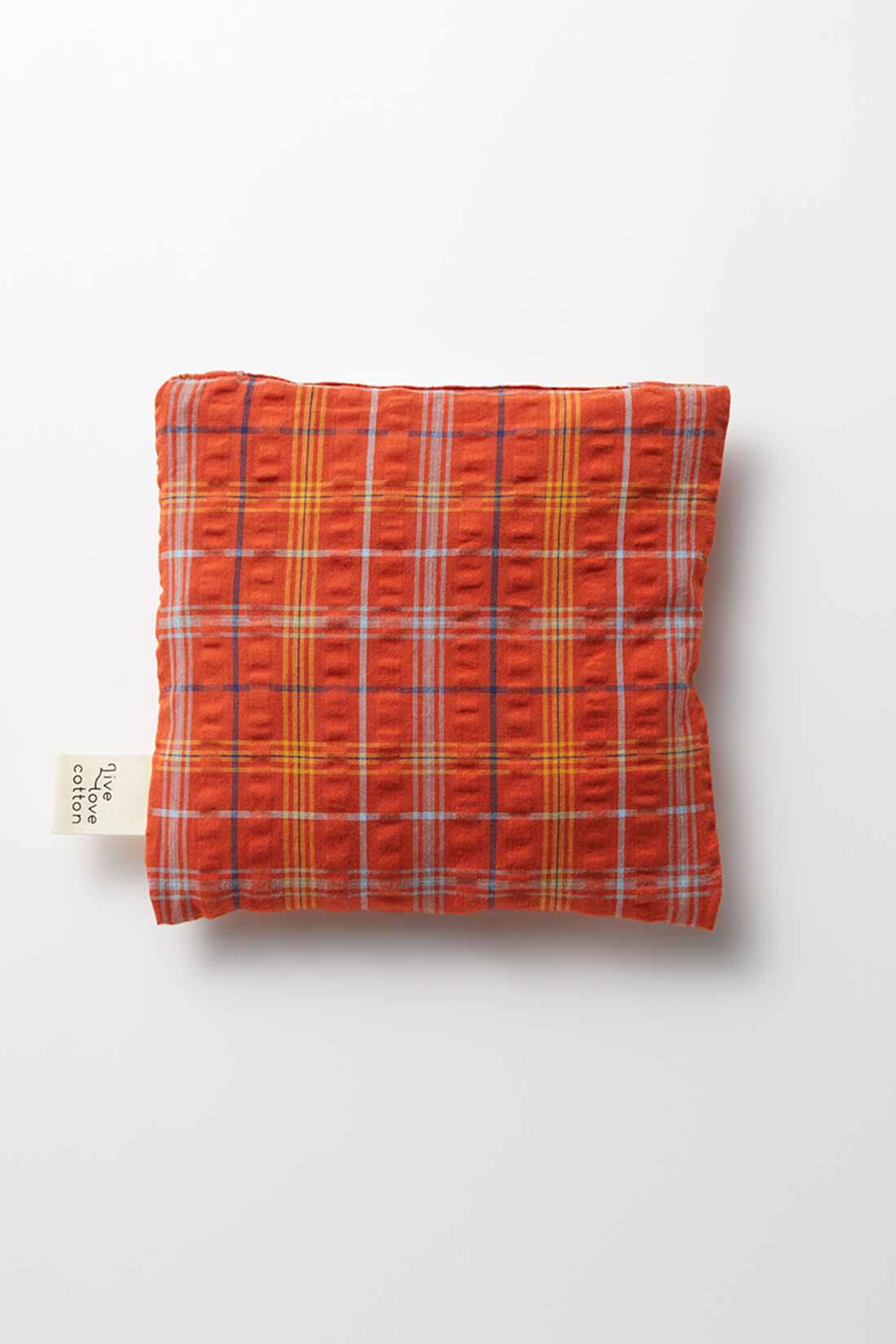 Live in comfort［リブインコンフォート］|リブ イン コンフォート Live love cotton（R）プロジェクト お花を紡いで笑顔がつながる 象さん刺しゅうのポケッタブルトートバッグ〈バーントオレンジ〉|小さく畳んで内ポケットにくるんと収まるポケッタブル仕様。持ち運び便利なのでエコバッグにも◎。